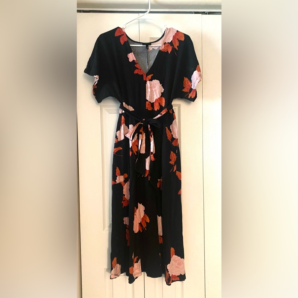 black dress with flowers